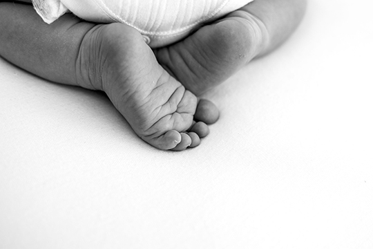 black & white baby toes